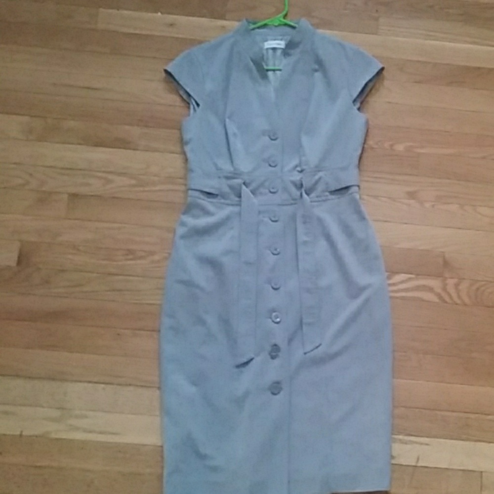 Calvin Klein Mandarin Collar Button-Up Dress